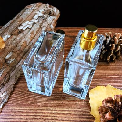 China Personal Care Custom Round Old Perfume 50ml Square Empty Clear Perfume Bottles for sale