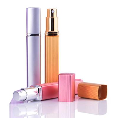 China Hot Sale Cosmetic 12ml Square Perfume Glass Bottle Empty Packaging Mini Sample Tester Clear Small With Mist Sprayer for sale