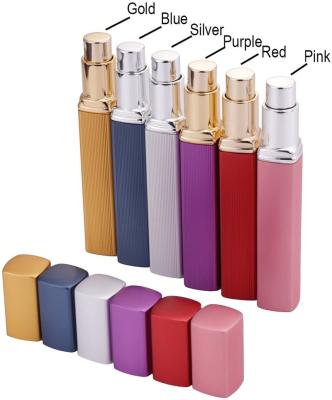 China Portable Mini Pump 12ml Perfume Bottle Compact Travel Aluminum Cosmetic Glass Atomizer Spray Empty Perfume Bottle for sale