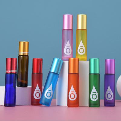 China Cosmetic RTS 5ml 10ml Clear Perfume Empty Frosted Customized Glass Roller Bottles Roll On Bottle For Essential Oil for sale