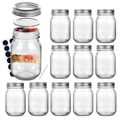 China Xuzhou Viable Custom Small 2oz 4oz 8oz Mini Empty Glass Mason Jar With Sealing Metal Lid for sale