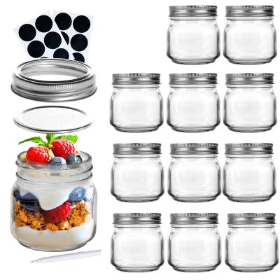 China Sustainable Factory Wholesale Price 12 Mason Jar Storage Bottles With Lid Handmade Crystal Jar Storage Bottles for sale