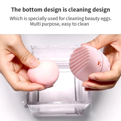 China Travel Environmental Carry Case Stand Holder Makeup Sponge Container Silicone Blender Sponge Silicone Beauty Cute Cat for sale