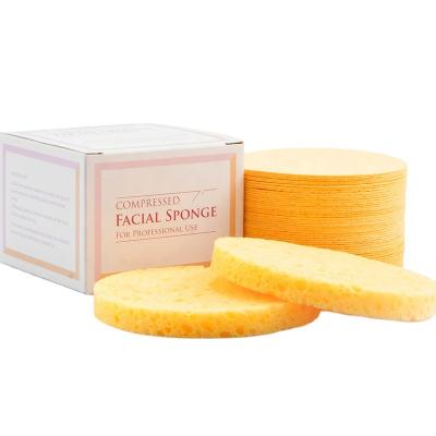 China Eco-friendly Facial Cleansing Sponge Cellulose Sponge Round Shape Box Facial Cleansing Compressed Pack For Makeup Remove for sale