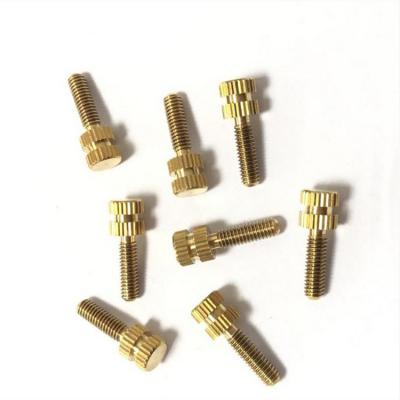 China Small OEM Aluminum Custom Precision Knurled Thread CNC Turned Product Brass Parts for sale