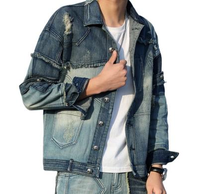 China Plus size LILUO 2022 spring vintage blue wash custom suit jacket jeans overall clothing designers for men for sale