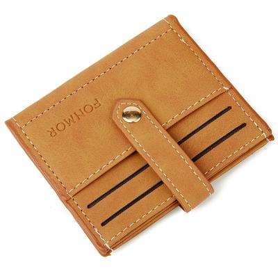 China Original Slim Men's Wallet PU Leather Card Holder Wallet Minimalist Anti-theft Latch Coin Purse Bifold For Men Boys for sale