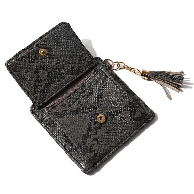 China Serpentine Mini Wallet Girl Coin Purse Anti-theft Zipper Fashion Women's Short Card Wallet for sale