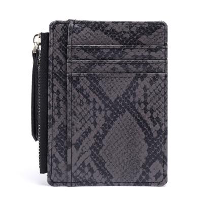 China Newest Snake Print Leather Female Card Holder Short Wallet Popular Anti-theft Women's Wallet Wholesale for sale