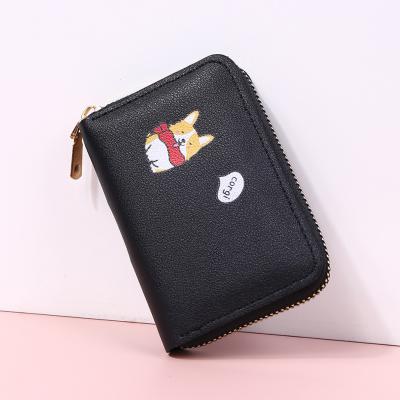 China New Waterproof Card Holder For Cute Short Dog Pattern Animal Cartoon Women Wallet Pu Leather Ladies Invent Purse Clutch Money Bags for sale