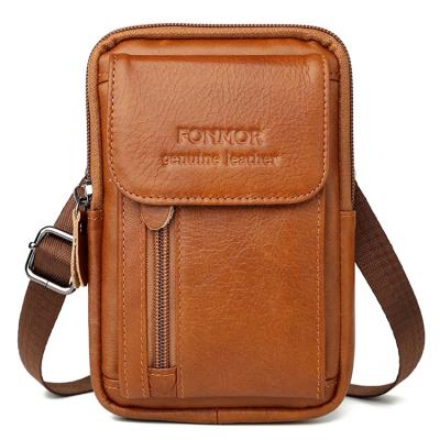 China Men's Messenger Bags Small Shoulder Easy Carry Crossbody Bags Fashion Genuine Leather Cross - Body Bag Waist Bag For Men for sale