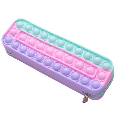 China Waterproof Snap Button Push Bubble Girl Wallet Silicone Coin Purses and Purses Cosmetic Bags Travel Ladies Makeup Pencil Bags for sale