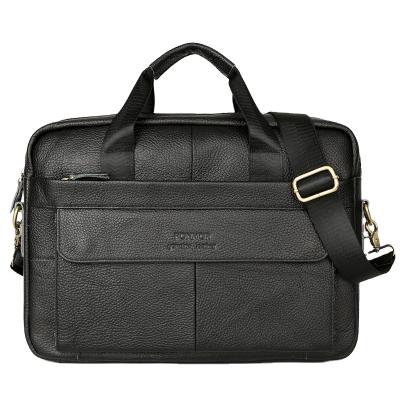 China Multi-pocket Laptop Bag Large Capacity Waterproof Genuine Leather Cross - Body Suitcase Computer Laptop Bag Shoulder Bags For Men for sale