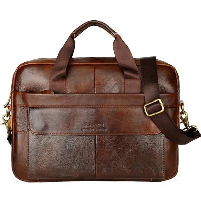 China 2021 Male Briefcase Genuine Leather Shoulder Bag Mens Laptop Briefcase Messenger School Travel Business Hot For Men for sale