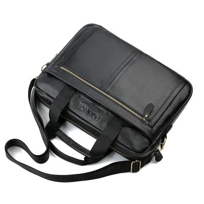 China Hot Selling GENUINE LEATHER Men's Business Laptop Cross - Body Sling Bag Whip Leather Men's Briefcase Messenger for sale