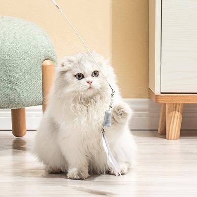 China Factory PP Viable Wand Pakeway OEM ODM Interactive Pet Toy Cat Wand Cat Toys Eco-Friendly Cat Teaser With Feather for sale