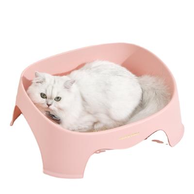 China PAKEWAY Cat Litter Tray Cat Litter Box Plastic Viable Broken-Resistant Plastic Cat Toilet Pet Trash Can Open for sale