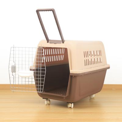 China PAKEWAY Pet Cat House Box Pet House Viable Durable Portable Colorful Travel Carrier Plastic Pet Cages Carriers for sale