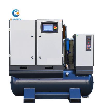 China 20HP 15KW motor energy saving permanent magnet vsd oil lubricated electric rotary screw air compressor with dryer, air tank and filters for sale