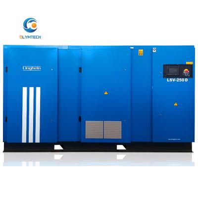 China LINGHEIN 335HP/250KW high efficiency low noise lubricated vsd compressor, air compressor machine price, air compressor for sale