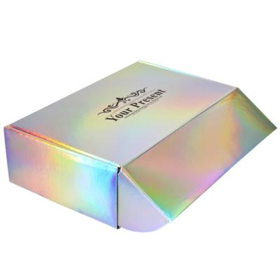 China Eco-Friendly Luxury Custom Foldable Holographic Paper Cardboard Recycled Size Materials Wedding Paper Box Cosmetic Gift Packaging Box for sale