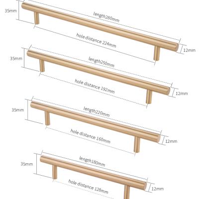 China High Quality Furniture H5955 Brass Cabinet Drawer T Bar Pull Handle for sale