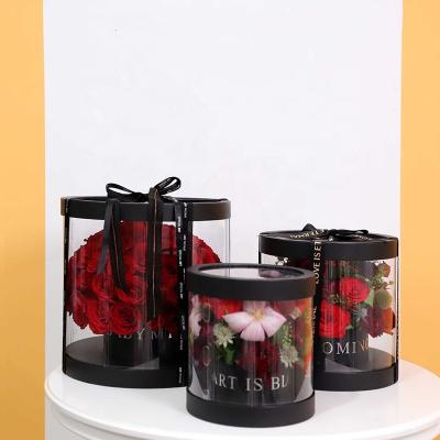 China Recyclable Round Empty Cardboard Box For Rose Flower Boxes Cut For Bouquets for sale