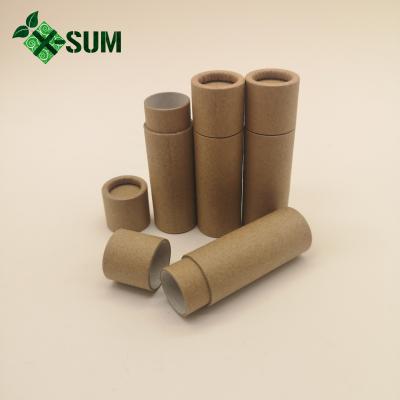 China Biodegradable Custom Labeling Kraft Paper Lift Up Black White Empty Paper Lip Balm Tubes for sale