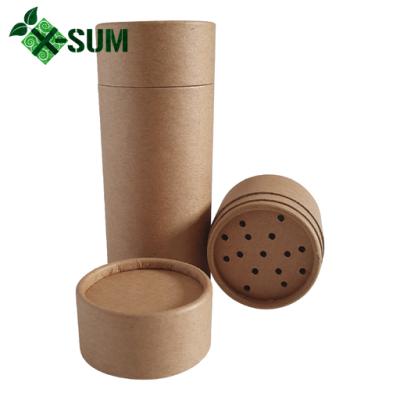 China Biodegradable Cardboard Shaker Container Paper Tube Kraft Paper Shaker Tube for sale