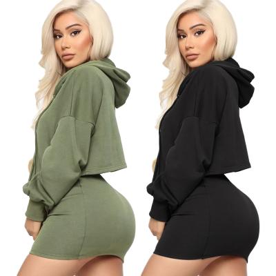 China Wholesale QUICK DRY Women's Logo Women Clothing For OEM Fitness Shorts Crop Hoodies Skirt Set for sale