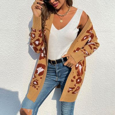 China Anti-wrinkle New Arrival Women's Casual Long Jacket Ladies Front Open Cardigan Covering Loose Yarn Cardigan Sweater for sale