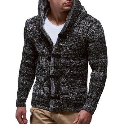 China Loose Knitted Hooded Coat Anti-wrinkle Mens Sweater Raw Wool Plus Size Cardigan Sweater Hoodie for sale