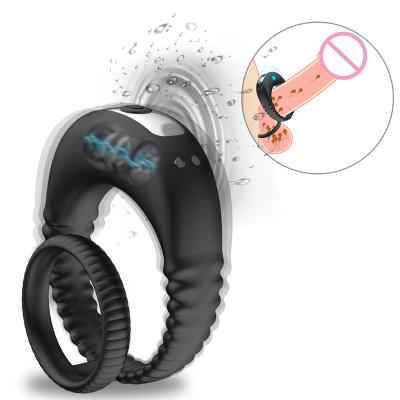 China ALWUP Safety Double Cock Ring Penis Delay Ejaculation Vibrator On For Man Sex Toys For Men Couples Rings Penisring Toys For Adults 18 for sale