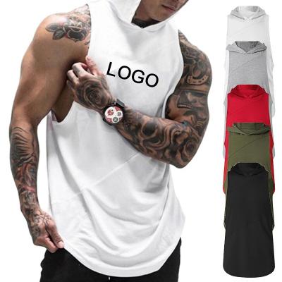 China Mens Gym Cotton Polyester Tank Tops Viable Hooded Tight Men's Sleeveless Tank Principal 2021 Men Plus Size Tank Top for sale