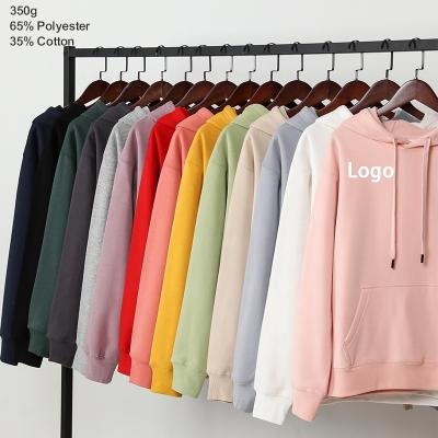 China hot sale unisex custom pullover plain polyester Anti-wrinkle plain oversized cotton printed women men hoodies for sale