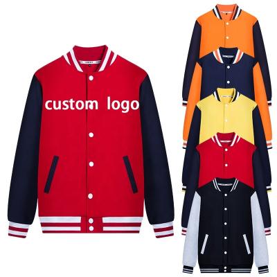 China Custom Printing Long Sleeve Baseball Cotton Bomber Jacket Sustainable Custom Printing Red Jackets For Adult Men for sale