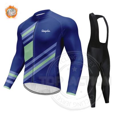 China 2021 Team Ralvpha Fleece Cycling Clothing MTB Bib Cycling Pants Set Breathable Winter Tank Top Set Ropa Ciclismo Triathlon Suit for sale