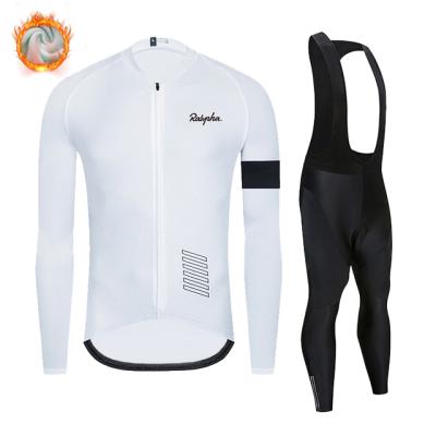 China Ralvpha 2021 Breathable Jersey Winter Thermal Fleece Long Sleeve Cycling Set Ropa Ciclismo Bicycle Triathlon Direct Selling Cycling Set for sale