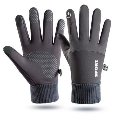 China Custom Logo Touch Screen Warm Mittens Water Resistant Winter Windproof Thermal Gloves for sale