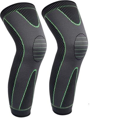 China Universal Anti-Slip Lengthen Knee Pad Knee Brace Thigh Calf Support Bumps Compression Full Leg Long Sleeve for sale