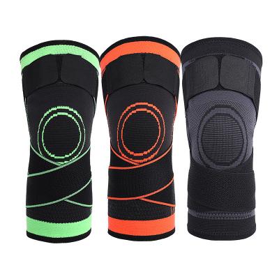 China Customized Universal Wholesale 3D Elastic Knit Nylon Compression Bandage Knee Pads Brace Support Sleeve For Basketball for sale