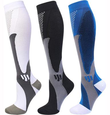 China Breathable Sports Athletic Compression Fit Pressure Bumps 20-30mmHg Wide Calf for sale