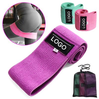 China Powerful Band Fabric Elastic No Roll Up Hip Circle Loop Raised Resistance Bands 3 Set for sale