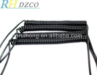 China Telephone Copper Conductor PVC PU Jacket Spiral Cord for sale