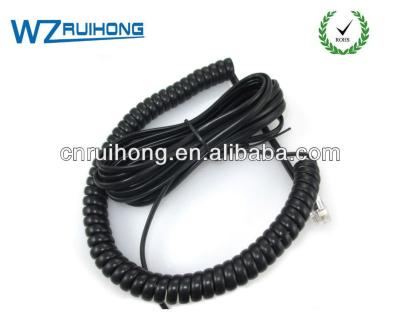 China 4.9meter Long Braid Cable Spiral Telephone Cord for sale