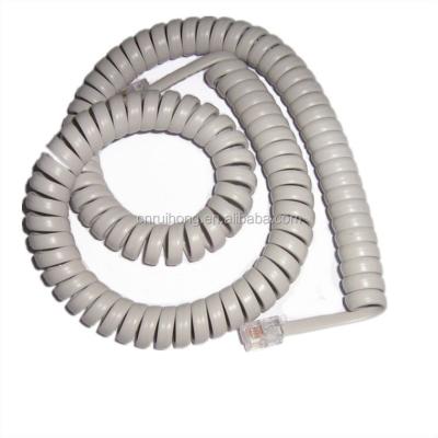 China Telecommunication RJ9 Telephone Handset Coil Cord Spiral Cables Indoor Home for sale