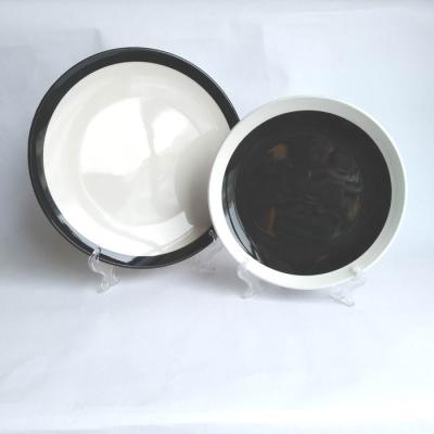 China De Hua Dinner Plate White Ceramic Dishes Dishes Dishes Viable and Black Traditional Ceramic Restaurant Tableware for sale