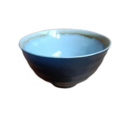 China Viable Japanese interior reactive glazed outside blake matte porcelain stoneware ceramic tableware ramen bowl for home restaurant use for sale