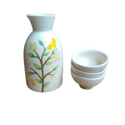 China Factory direct minimalist ceramic sake set Japanese style ceramic wine cup set for sale