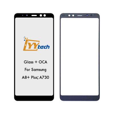 China Front Glass Panel Screen Replacement for Samsung Galaxy A8+ plus A730 Lens Replacement + 6.0 inch Outer Glass OCA for sale